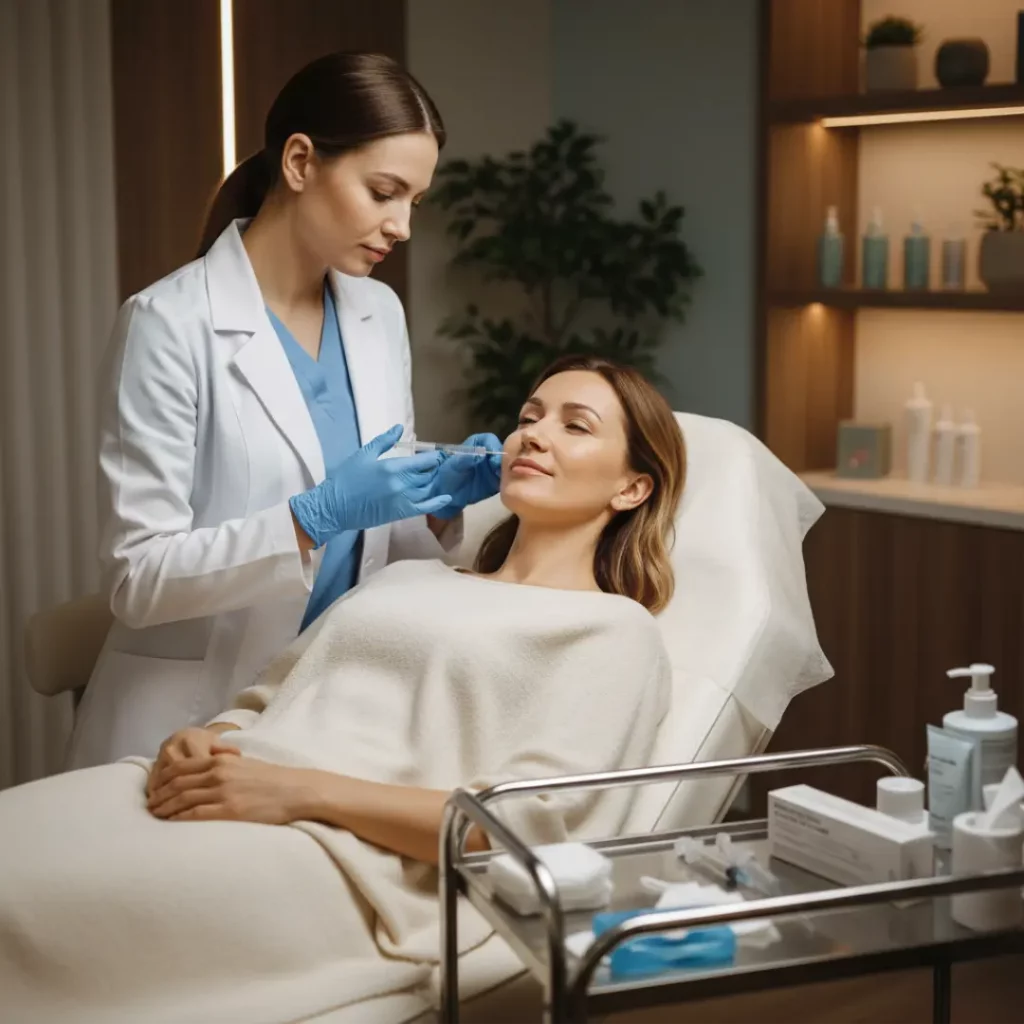 Dermal filler consultation in treatment room
