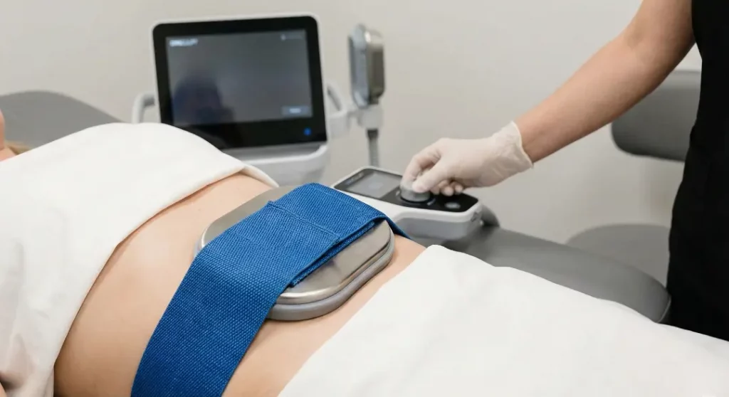 MuscleSculpt treatment applied to the abdomen