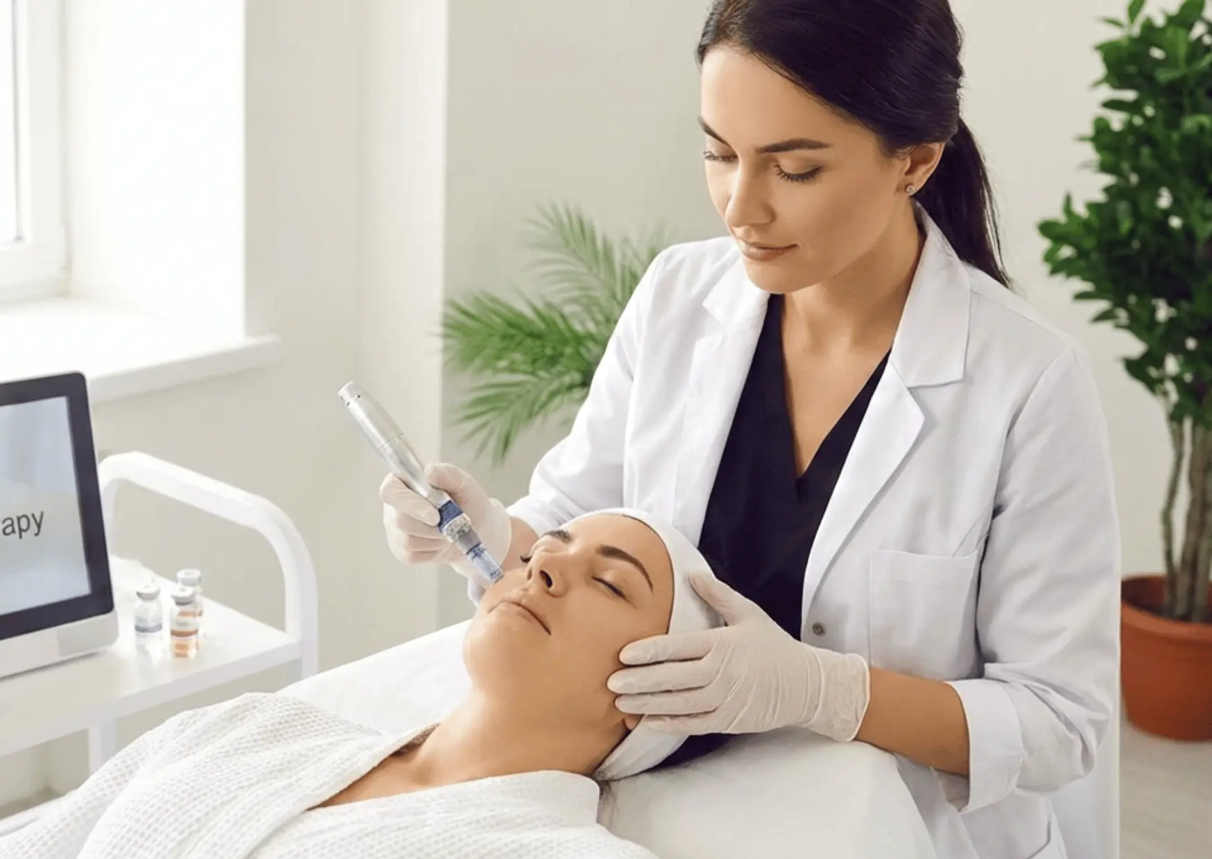 Collagen induction therapy (microneedling) being performed at Arizona Medlaser