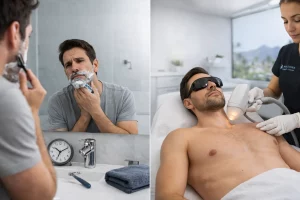 Laser hair removal vs shaving comparison for men
