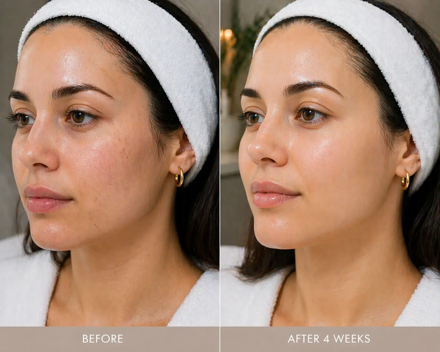 Before and after facial treatment skin improvement results